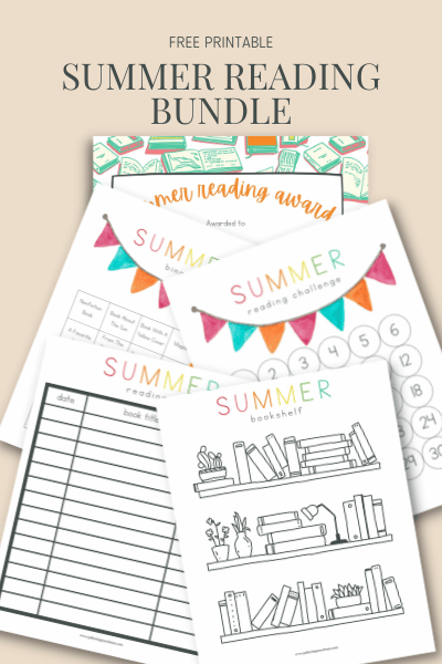 Graphic of the Summer reading bundle for summer activities for kids.