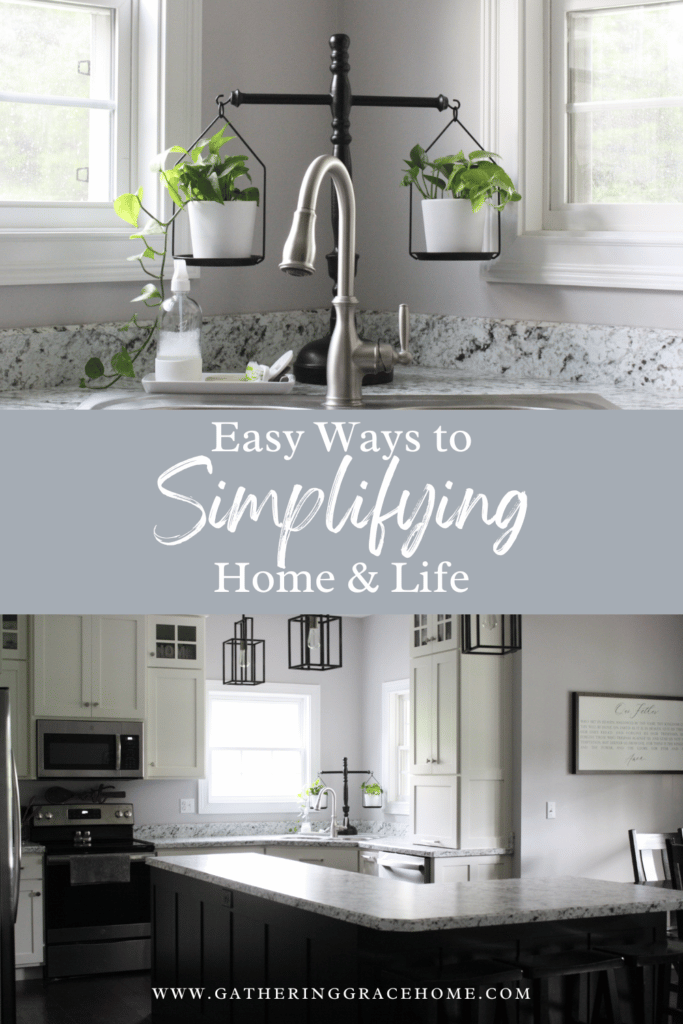 Pinterest pin graphic to pin for later for easy ways to simplifying home and life.