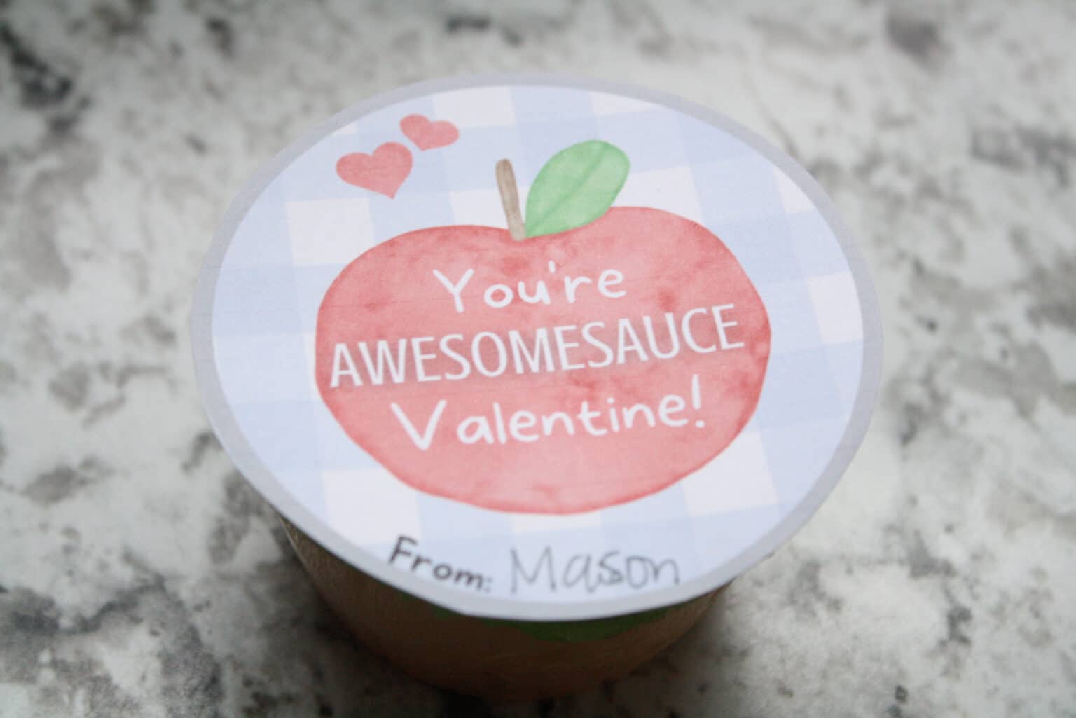 Applesauce Awesome Sauce Valentine Free Printable - Gathering Grace Home